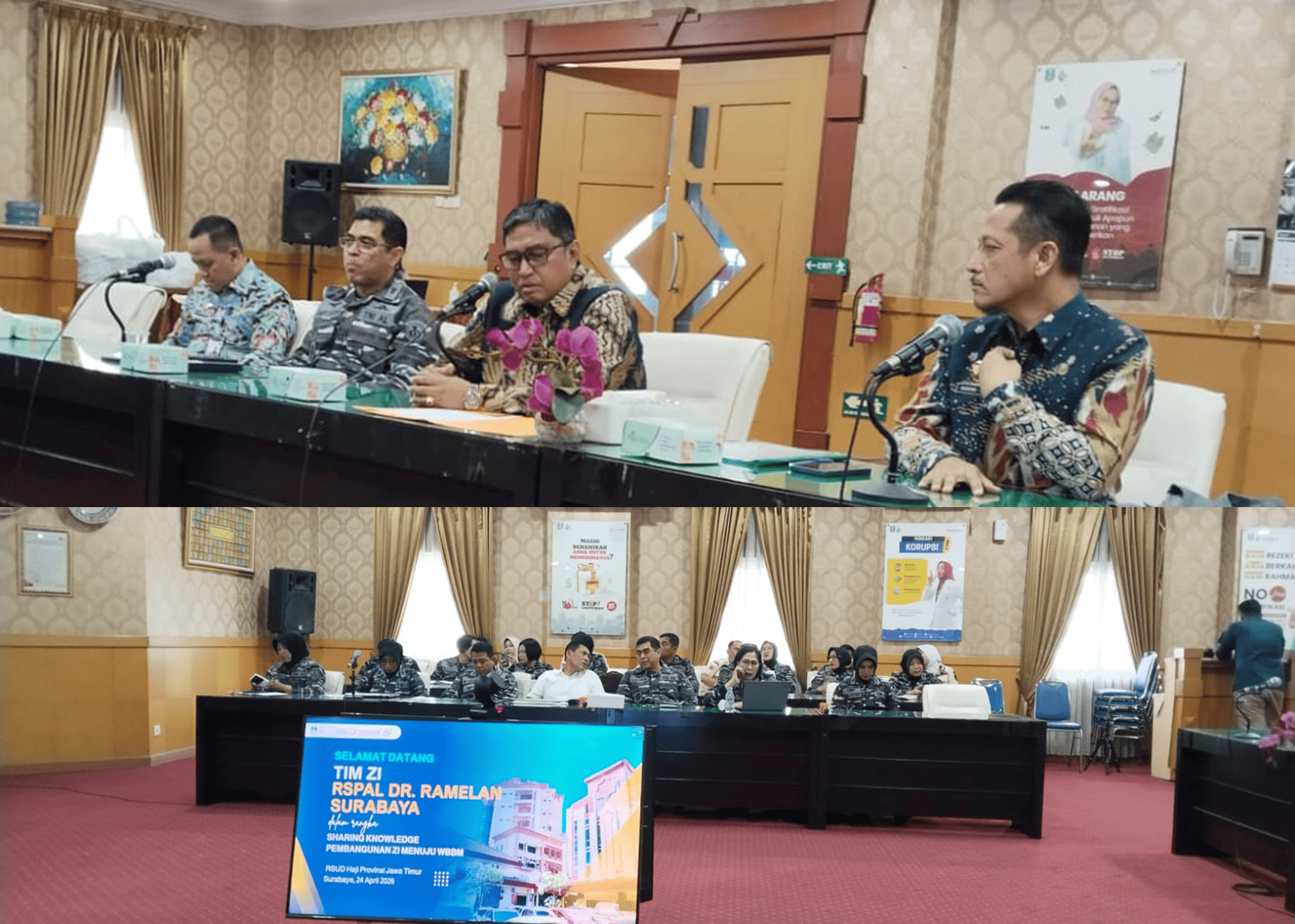 Sinergi Menuju WBBM, RSUD Haji Provinsi Jatim Terima Kunjungan Sharing Knowledge dari RSPAL Dr. Ramelan